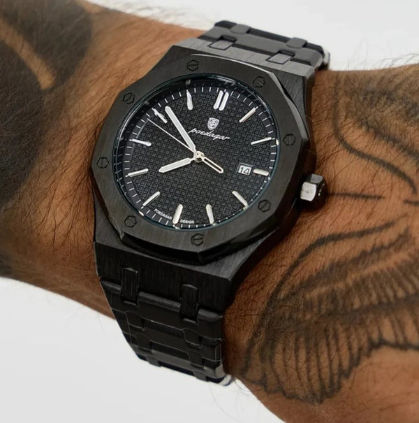 Poedagar Octagon Black Edition Watch