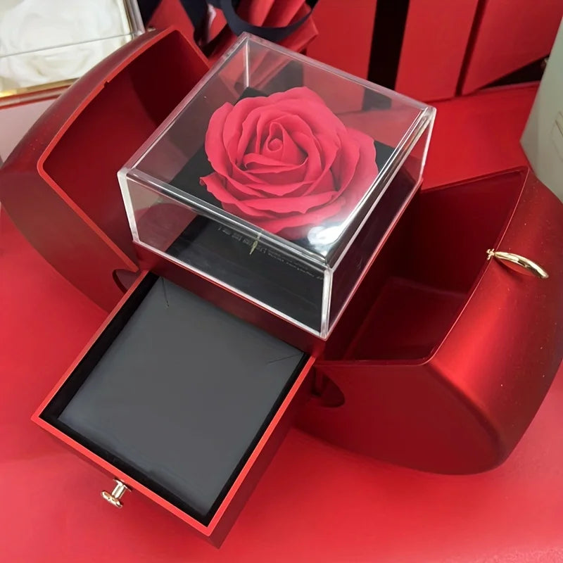 Eternal Rose Apple with Necklace Valentine Gift