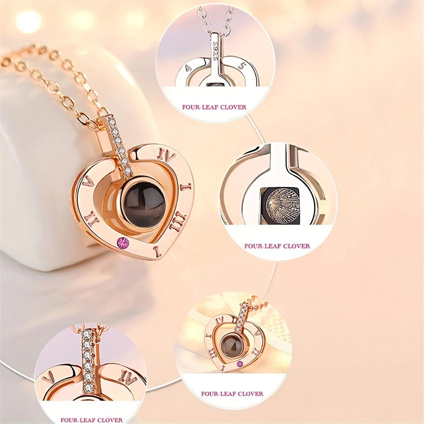 “I Love You” in 100 Languages Heart Necklace