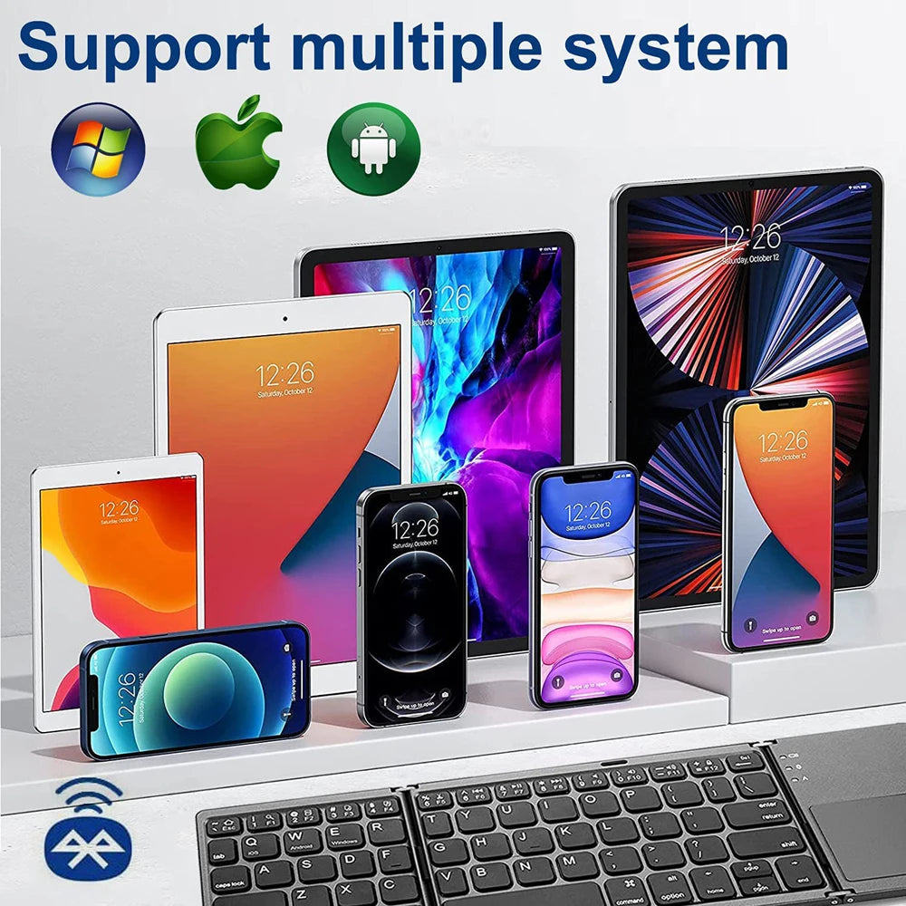 Foldable Bluetooth Touchpad Keyboard